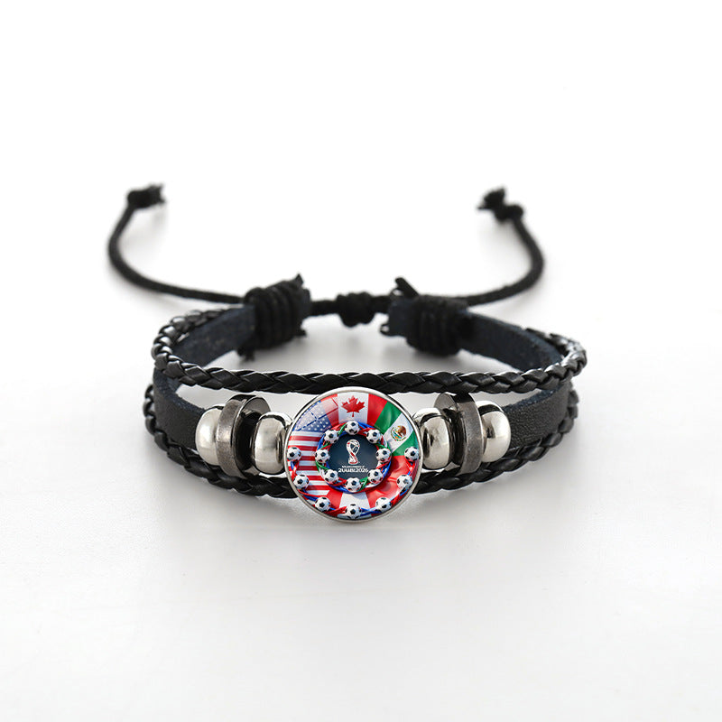 Unisex Leather Bracelet Fashion Casual Woven Bangle