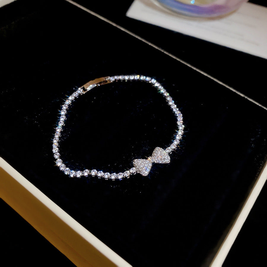 Elegant Gold Plated Brass Butterfly Floral Cubic Zirconia Bracelet for Women