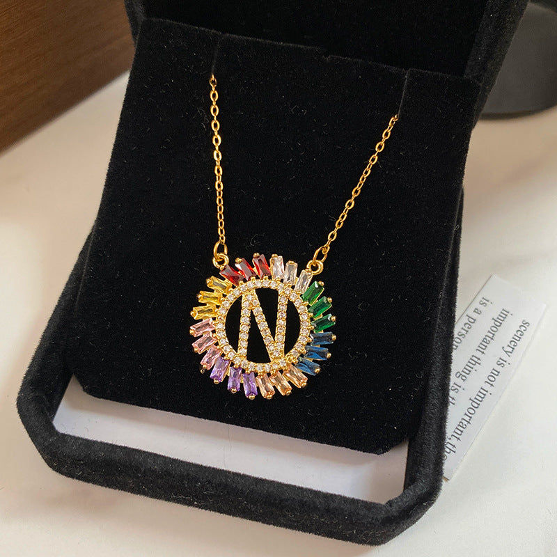 Minimalist Luxury Letter Brass Plated Titanium Steel Necklace Cable Chain Unisex