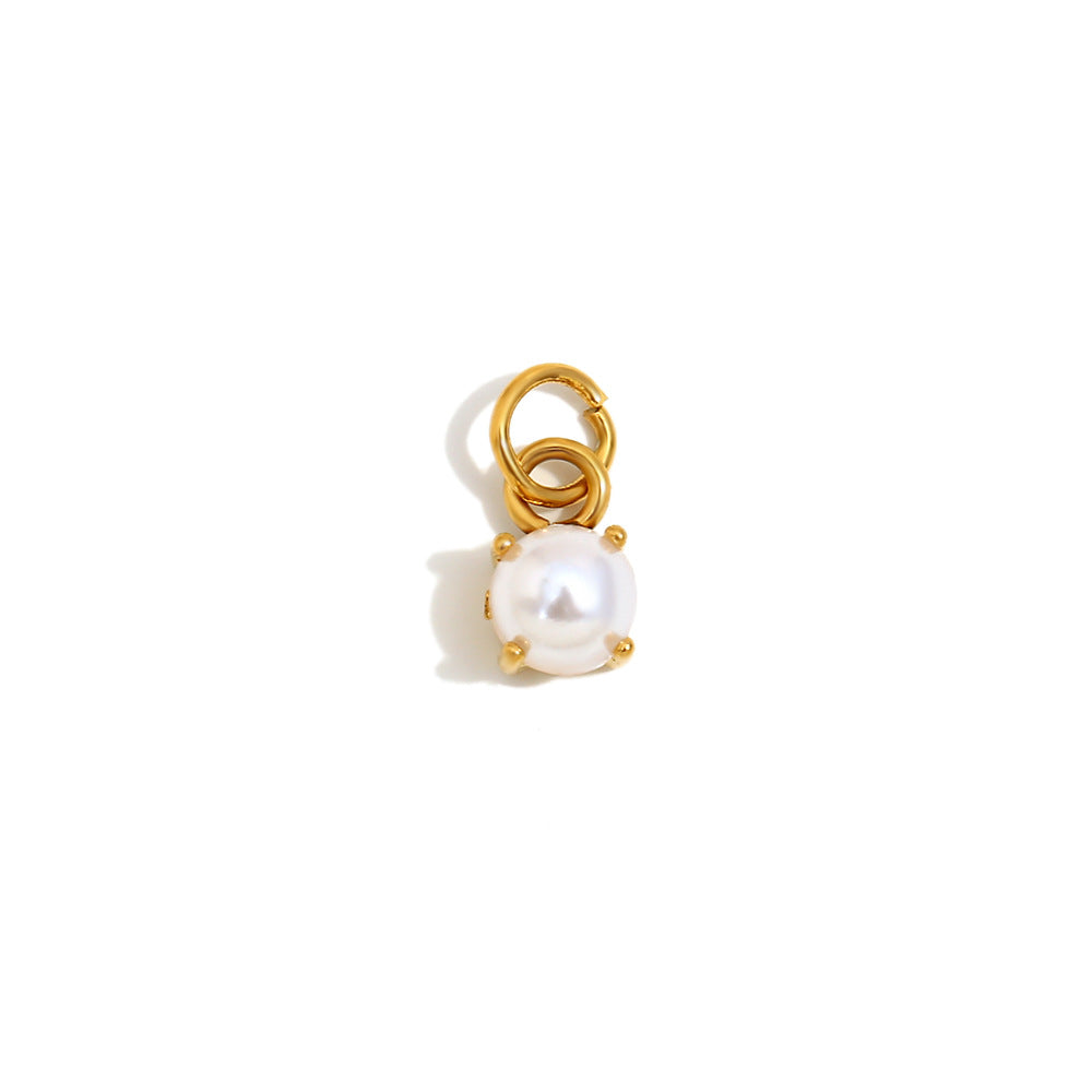 Ciondolo a Barra con Charms in Acciaio Inossidabile Geometrico Minimalista Placcato Oro 18K