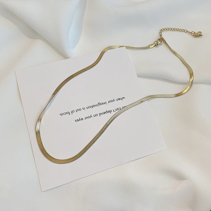 Collana a Catena a Serpente Minimalista Geometrica Placcata in Acciaio al Titanio per Unisex Stile Medaglione