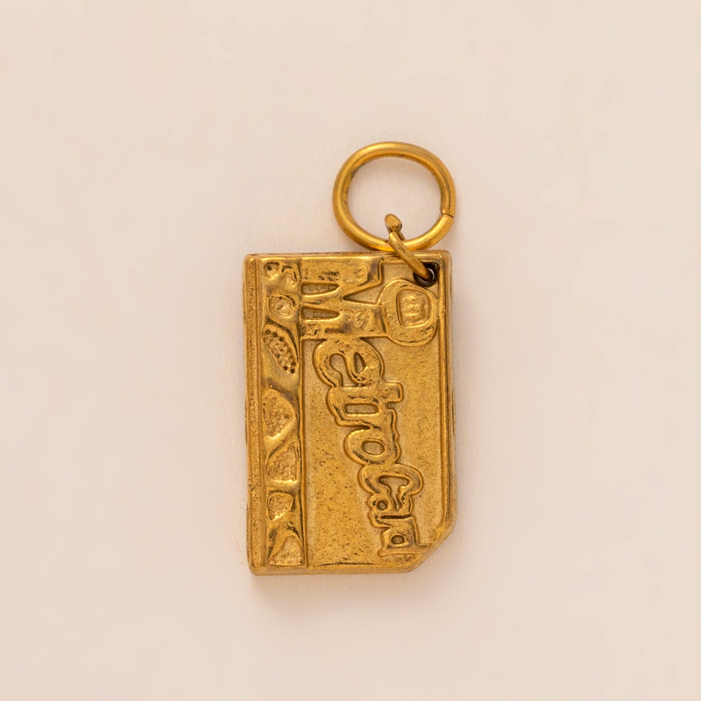 Ciondolo Barra con Strass a Goccia d'Olio Geometrico a Cuore in Acciaio al Titanio Placcato Oro 18K