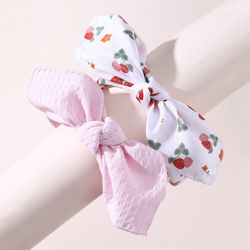 Set di cerchietti per capelli per bambini con motivo geometrico, a pois e a quadretti, fiocco con bordo in pizzo e rivestimento in resina