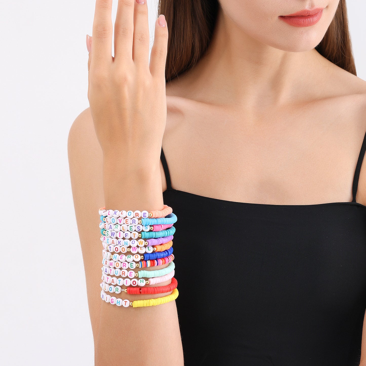 Bracciale Bohemien Geometrico in Argilla Polimerica con Finitura Placcata per Donna