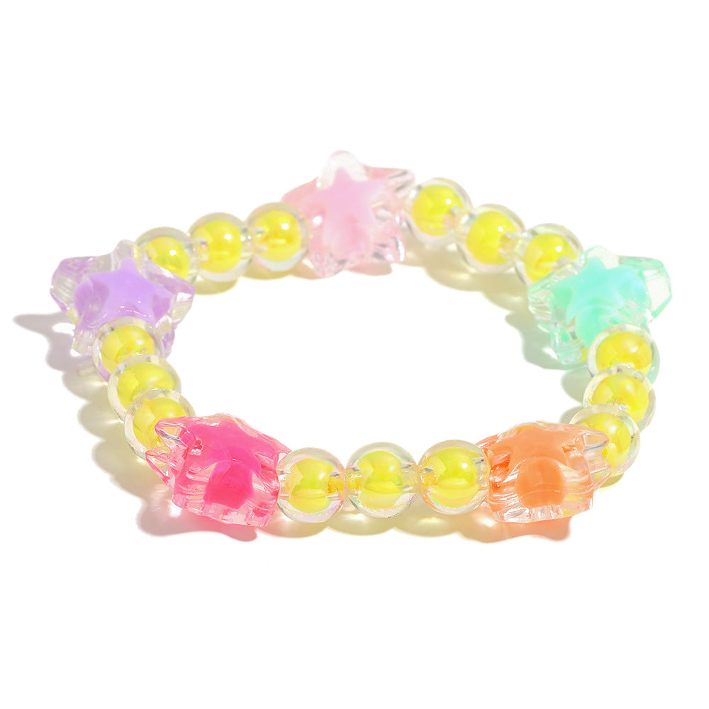 Minimalist Star-Shaped Acrylic Bracelet in Jelly Colors Geometric Fashion Accessory for Women