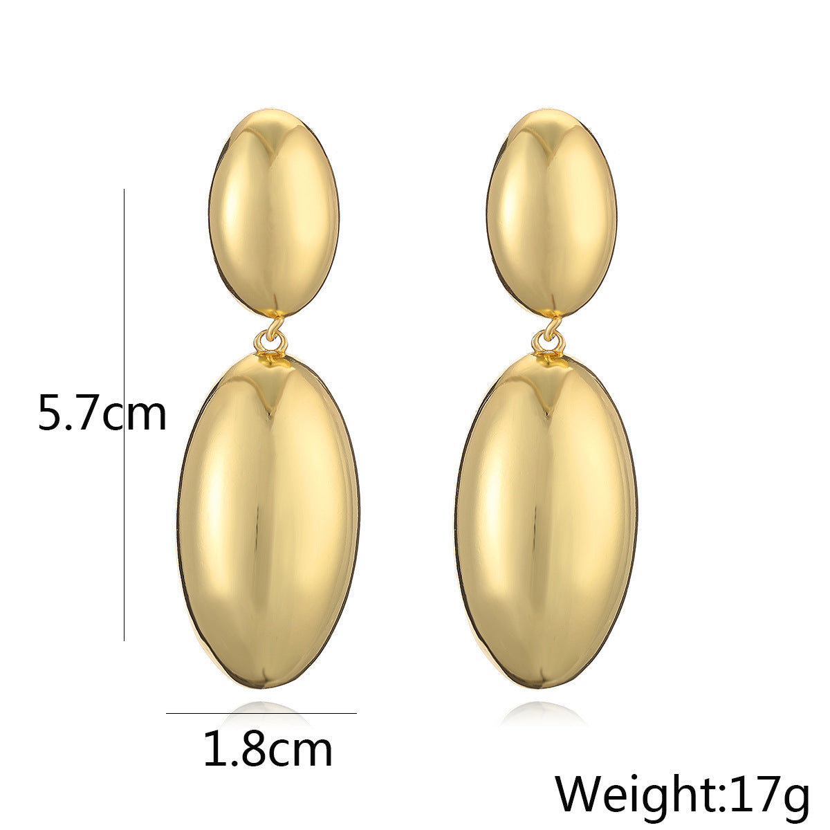 Minimalist Geometric Copper Earrings with Gold Plating for Women, Irregular Shape Fashionable Statement Earrings