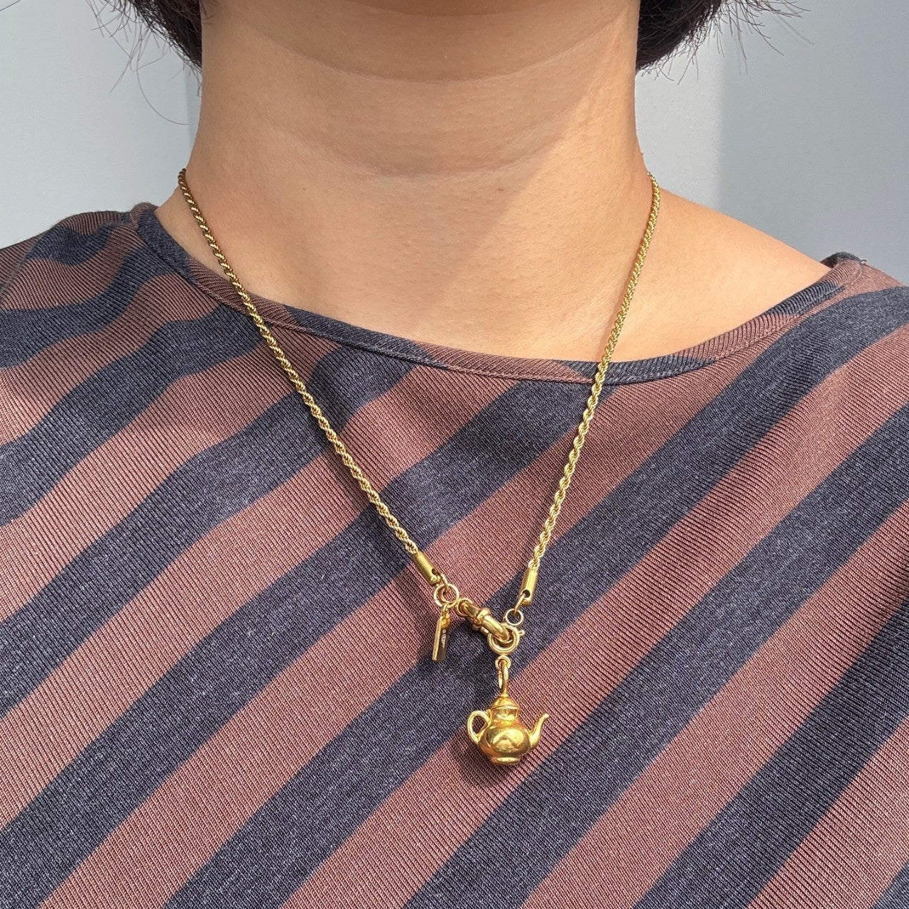Sporty Stainless Steel PVD 18K Gold Plated Tennis Charm Bar