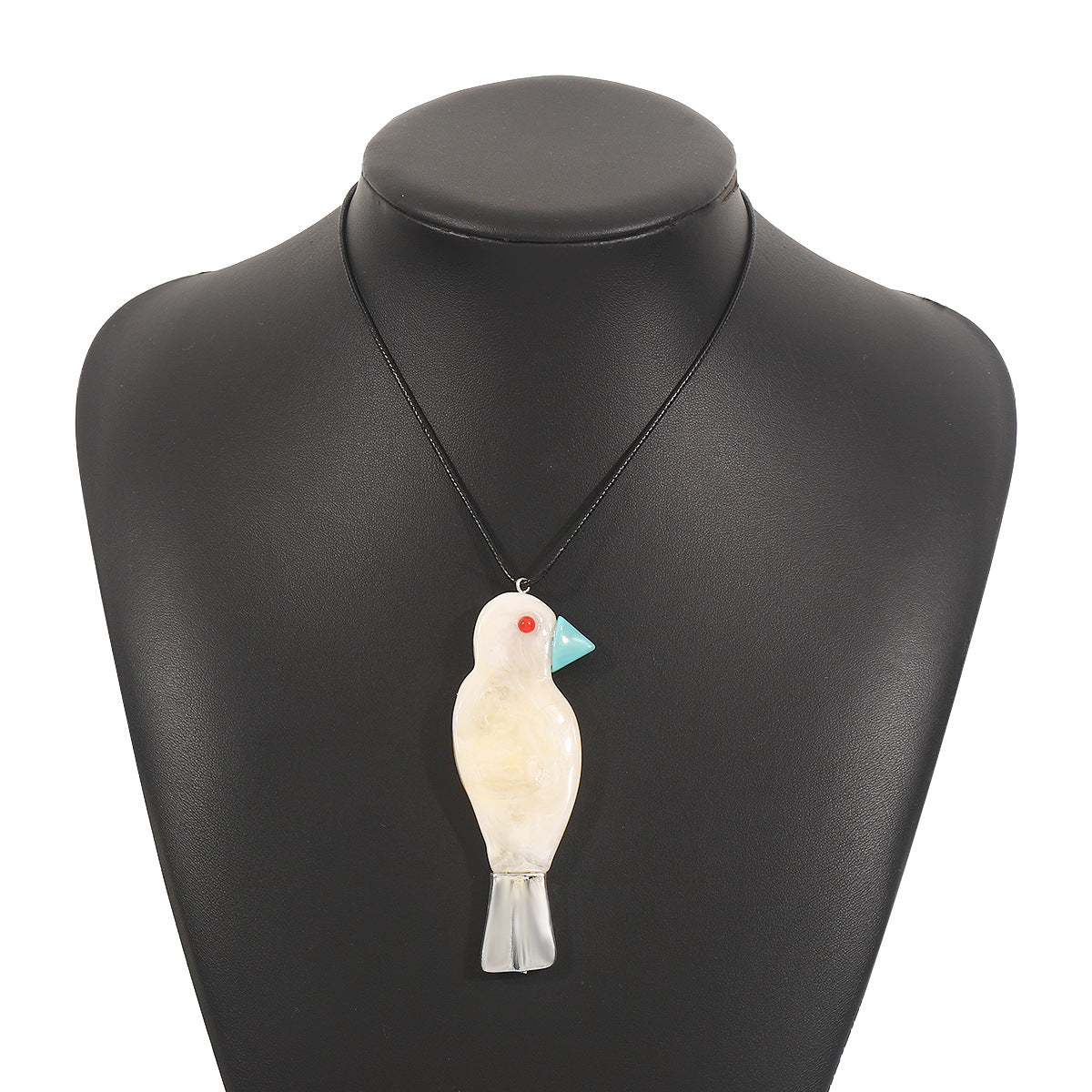 Elegante collar de resina con colgante de pájaro para mujer con cadena de aleación y fina artesanía