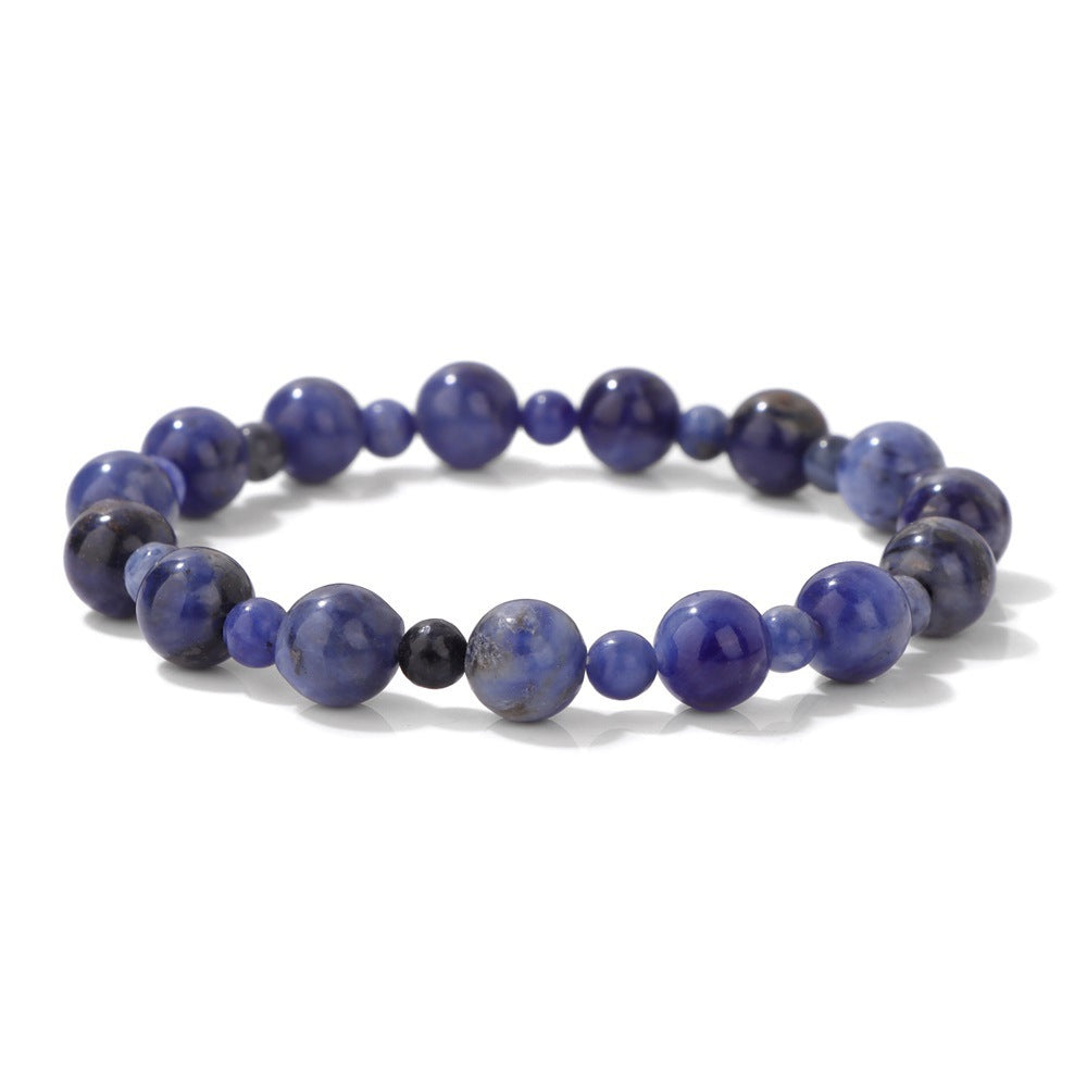 Minimalist Sweet Natural Crystal Beaded Bracelet Unisex 8mm Elastic Stretch Bangle with Star and Geometric Charms