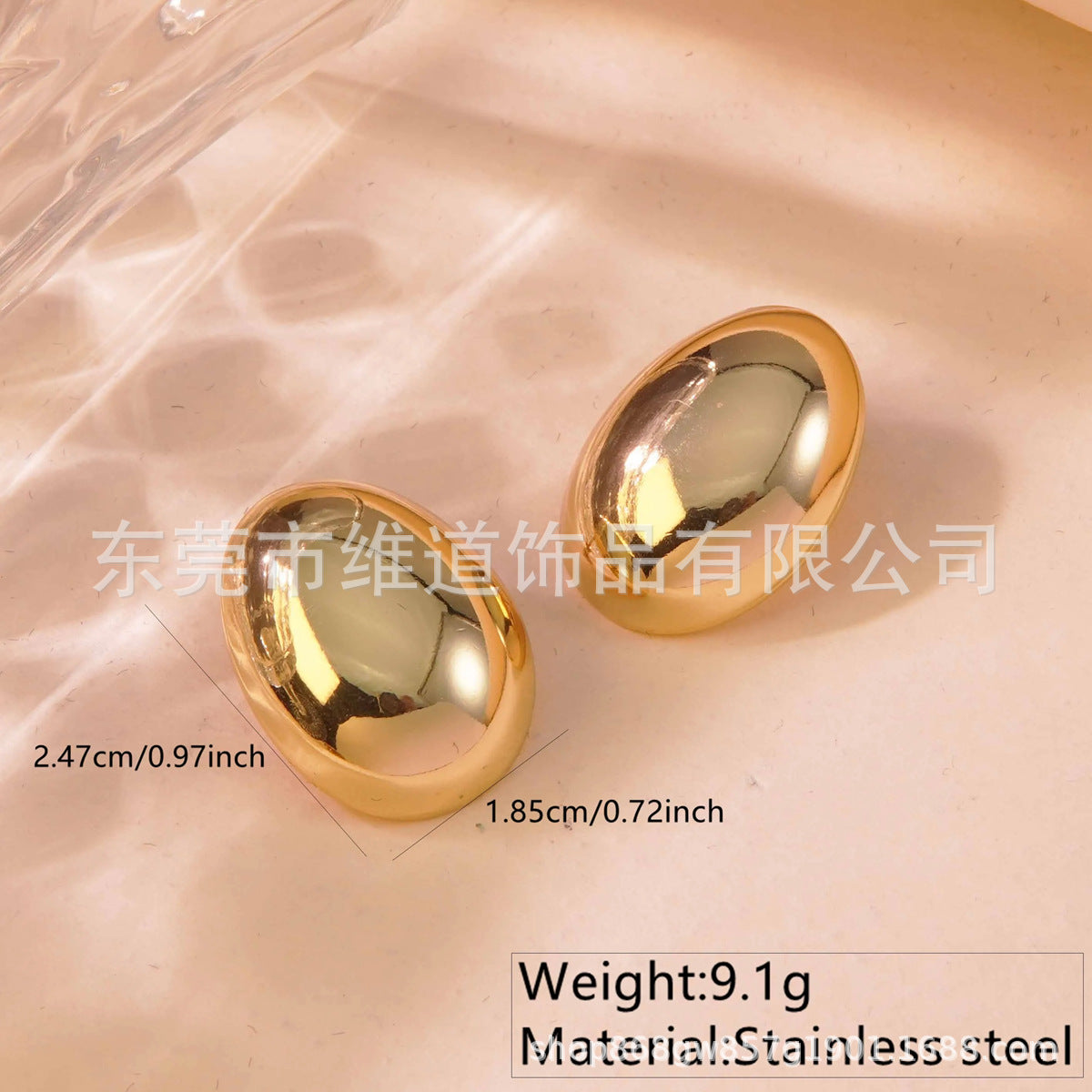 Beach Style Stainless Steel Geometric Starfish Shell Stud Earrings for Women