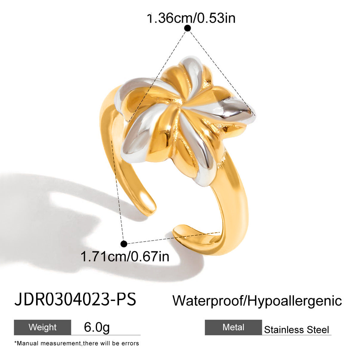 Minimalist Star Stainless Steel Plated Ring for Women