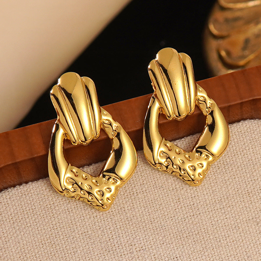 Conjunto de joyas de acero inoxidable con baño de oro minimalista con colgante de corazón floral y lazo en cadena para mujer