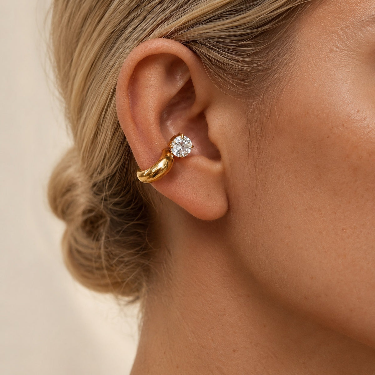 Elegant PVD Plated Stainless Steel Teardrop Rhinestone Geometric Earrings for Women