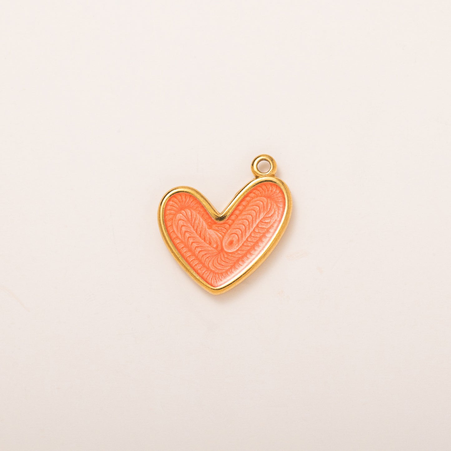 Ciondolo a cuore geometrico in acciaio inossidabile placcato oro 18 carati PVD vintage