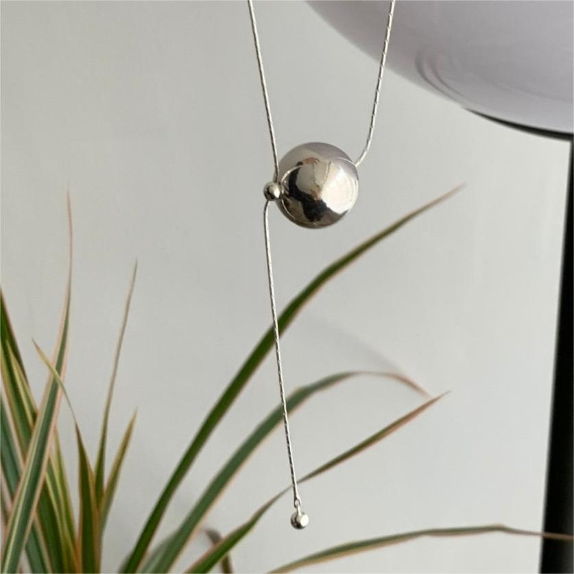 Collar de Plata de Ley 925 Minimalista Geométrico Tono Arcoíris con Cadena de Serpiente y Cierre de Cordón