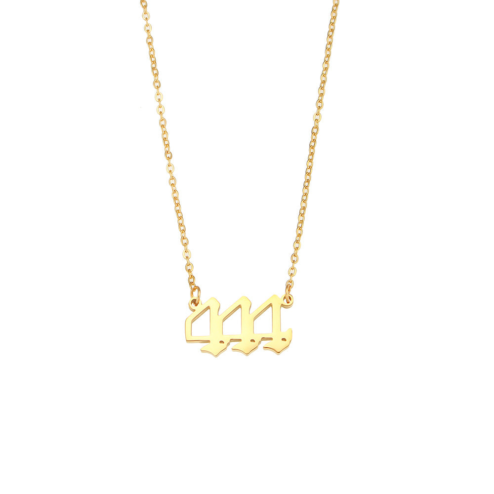 Fashionable Minimalist Numeric Pendant Necklace for Women in Stainless Steel with Plated Finish