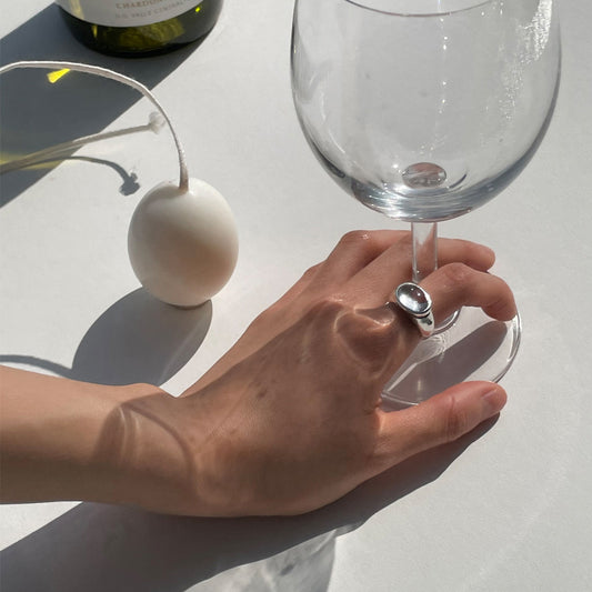 Anillo chapado de plata de ley 925 con circonita cúbica, diseño ovalado geométrico, para mujer