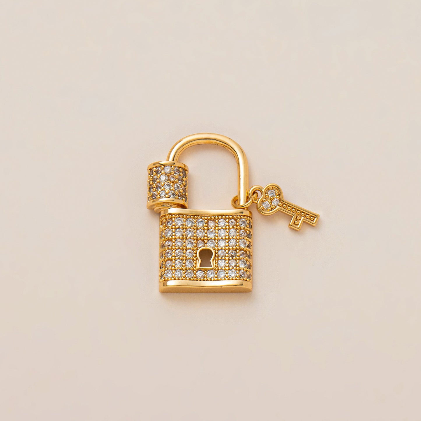 Luxury 18K Gold Plated Brass Heart Bow Geometric Pendant