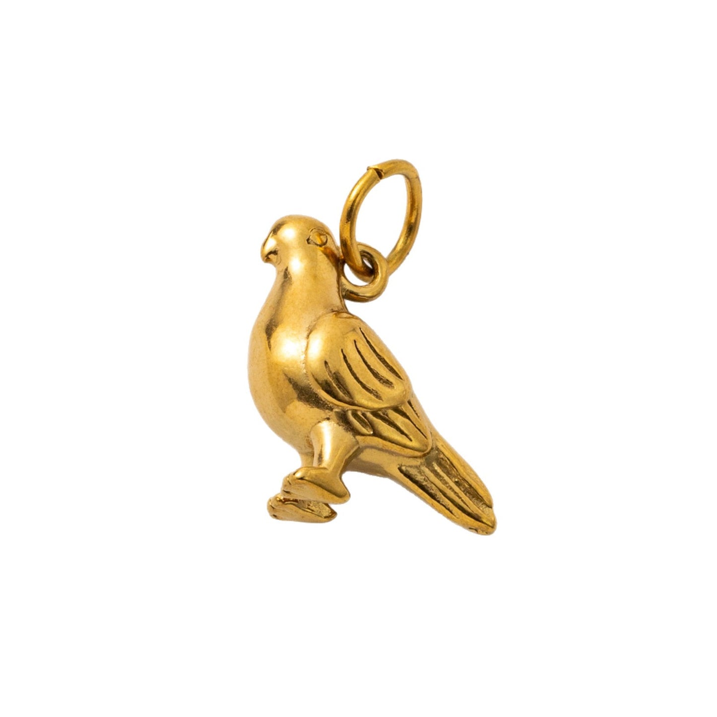 Vintage 18K Gold Plated Stainless Steel Moon Charm Bar PVD