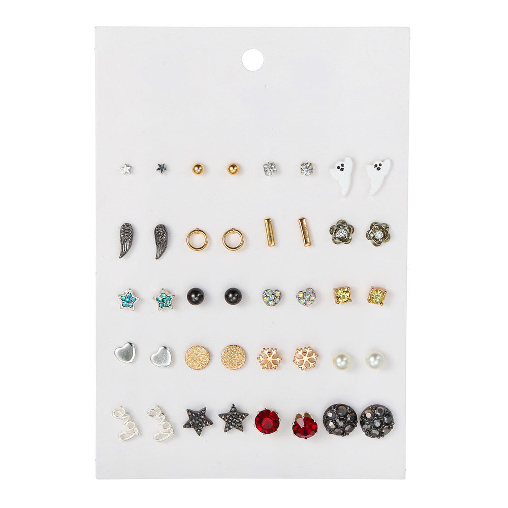 Minimalist Casual Geometric Alloy Plated Stud Earrings Set for Unisex