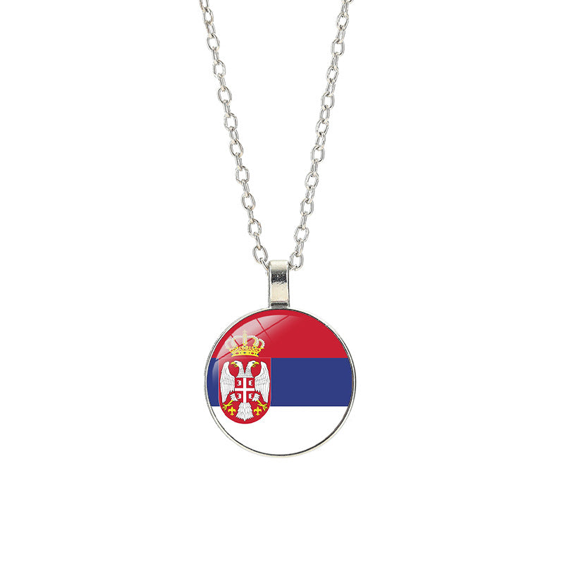 Sporty Geometric Alloy Plated Necklace with Crystal Pendant Unisex Cable Chain