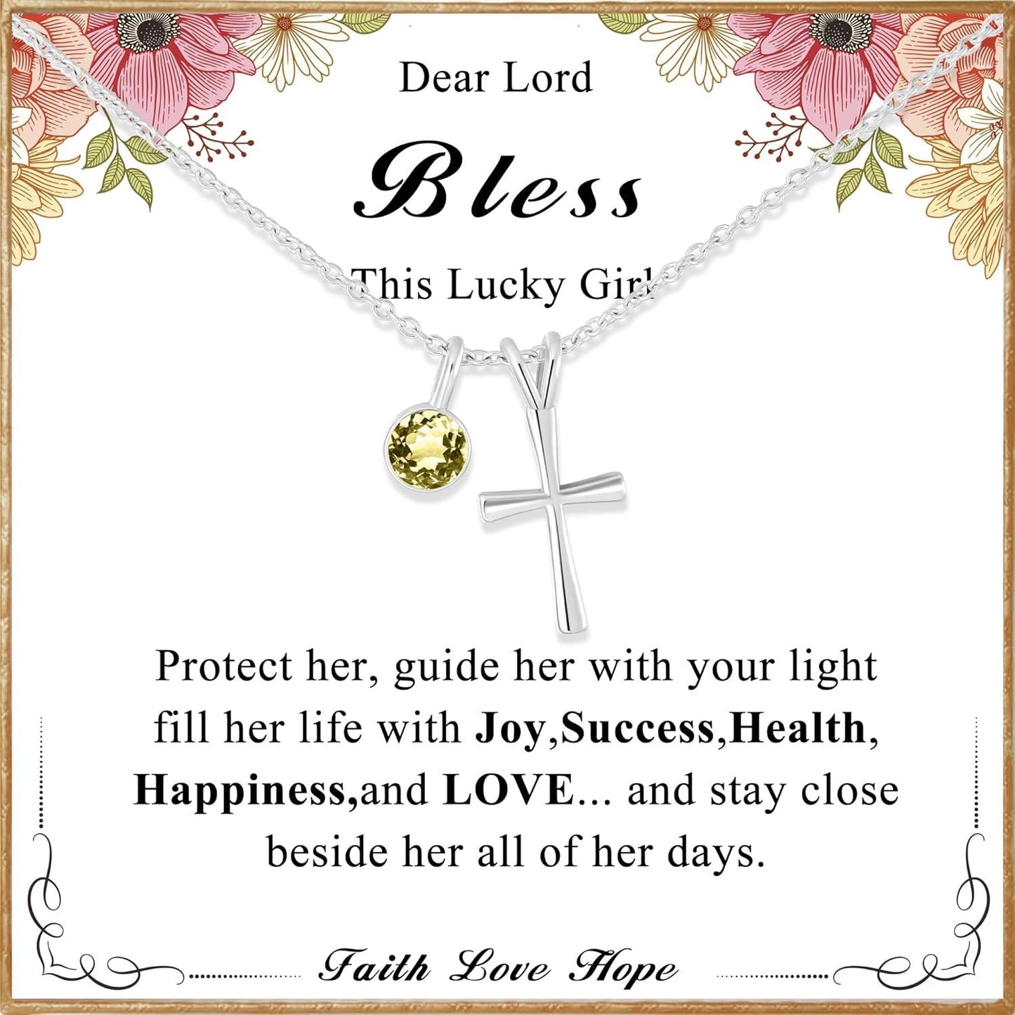 Sweet Geometric Cross Stainless Steel Pendant Brass Plated Necklace for Women