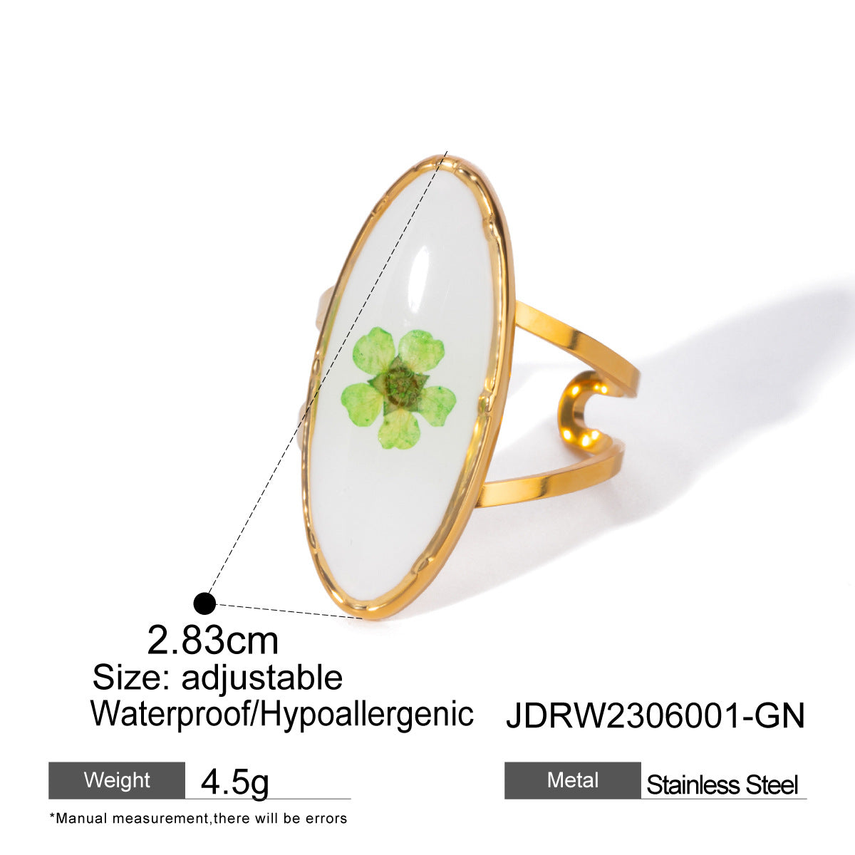 Anello Fiore Eterno Geometrico in Acciaio al Titanio con Finitura Galvanica per Donna, Accessorio Moda Minimalista di Lusso