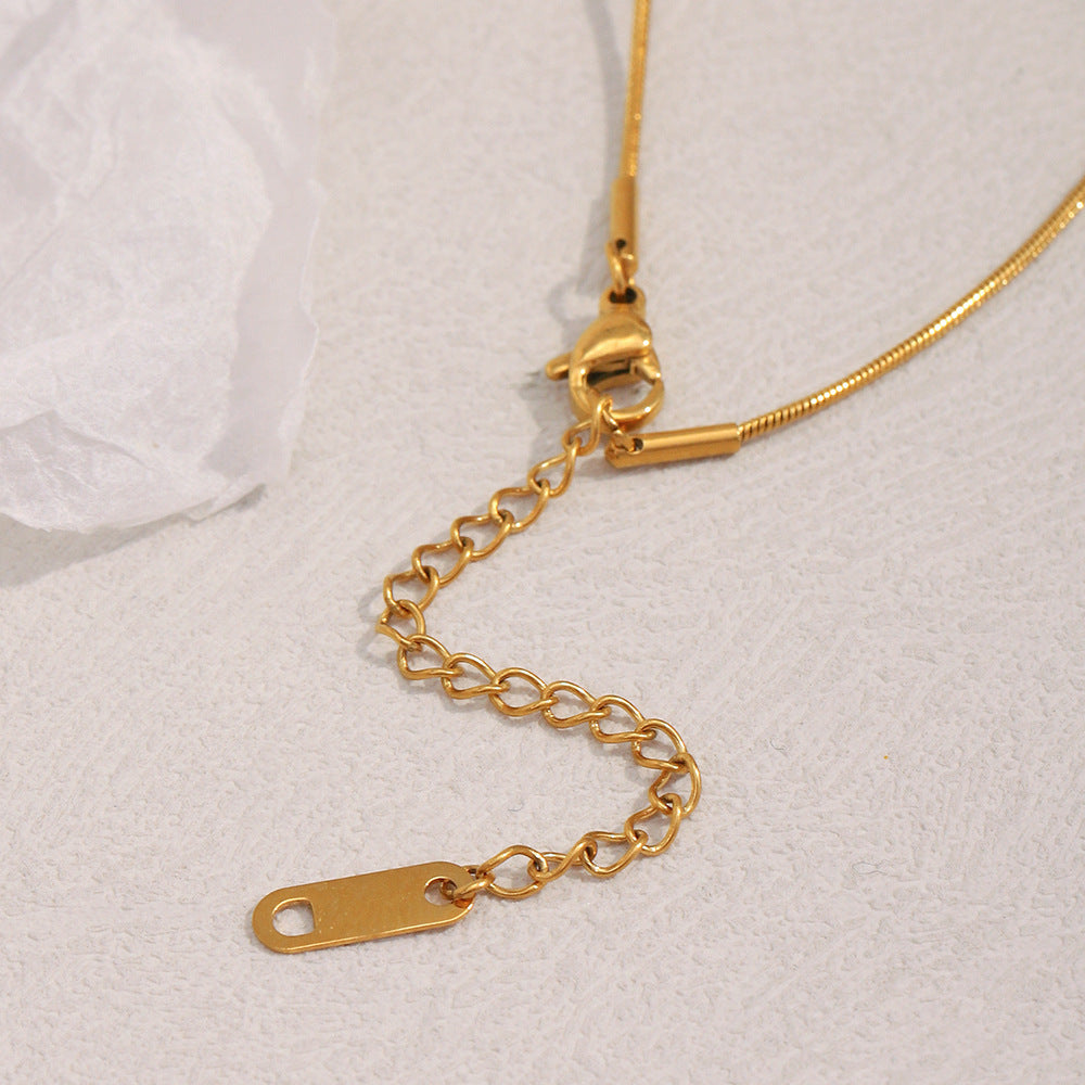 Fashionable Bear Pendant Necklace for Women Stainless Steel with 18K Gold Plating on Delicate Snake Chain