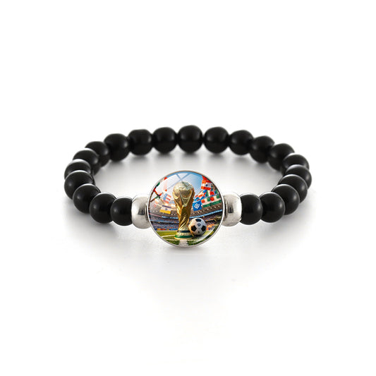 Pulsera de cuentas de cristal geométrico unisex