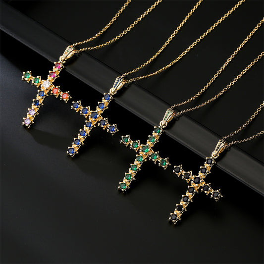 Collana Minimalista con Pendente a Stella in Zirconi per Donna in Rame Placcato Oro 18K