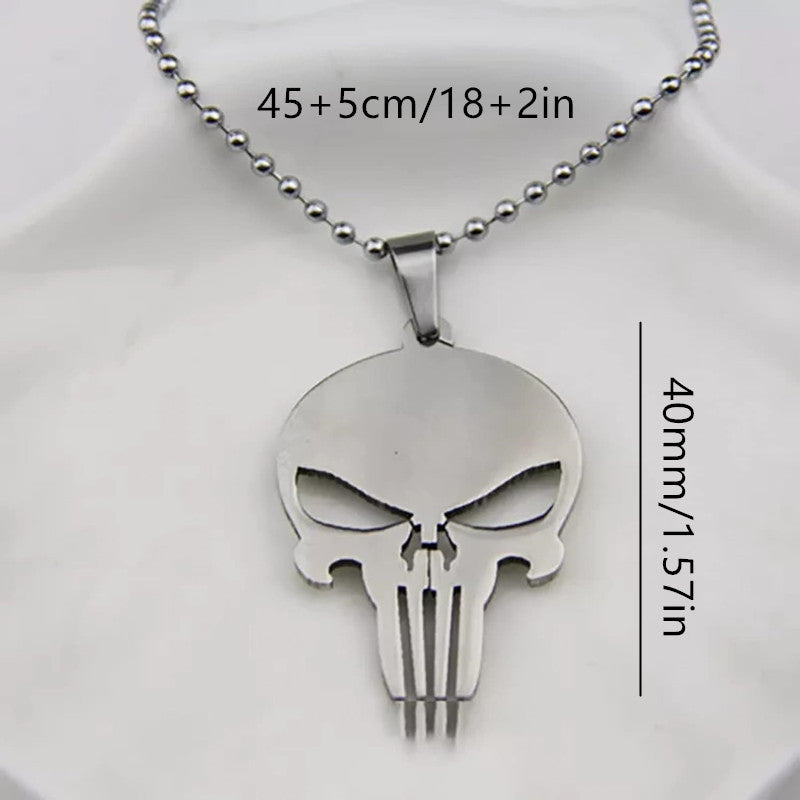 Collana Pendente Personalizzata Teschio in Acciaio Inox con Finitura Placcata Unisex