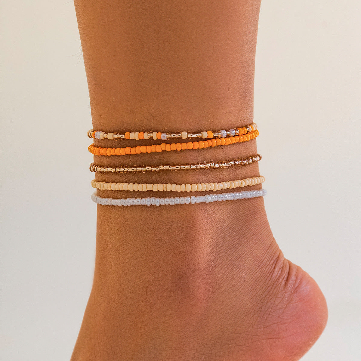 Catena elastica in vita con perline per donna in plastica con design intrecciato, catena per il ventre da spiaggia estiva