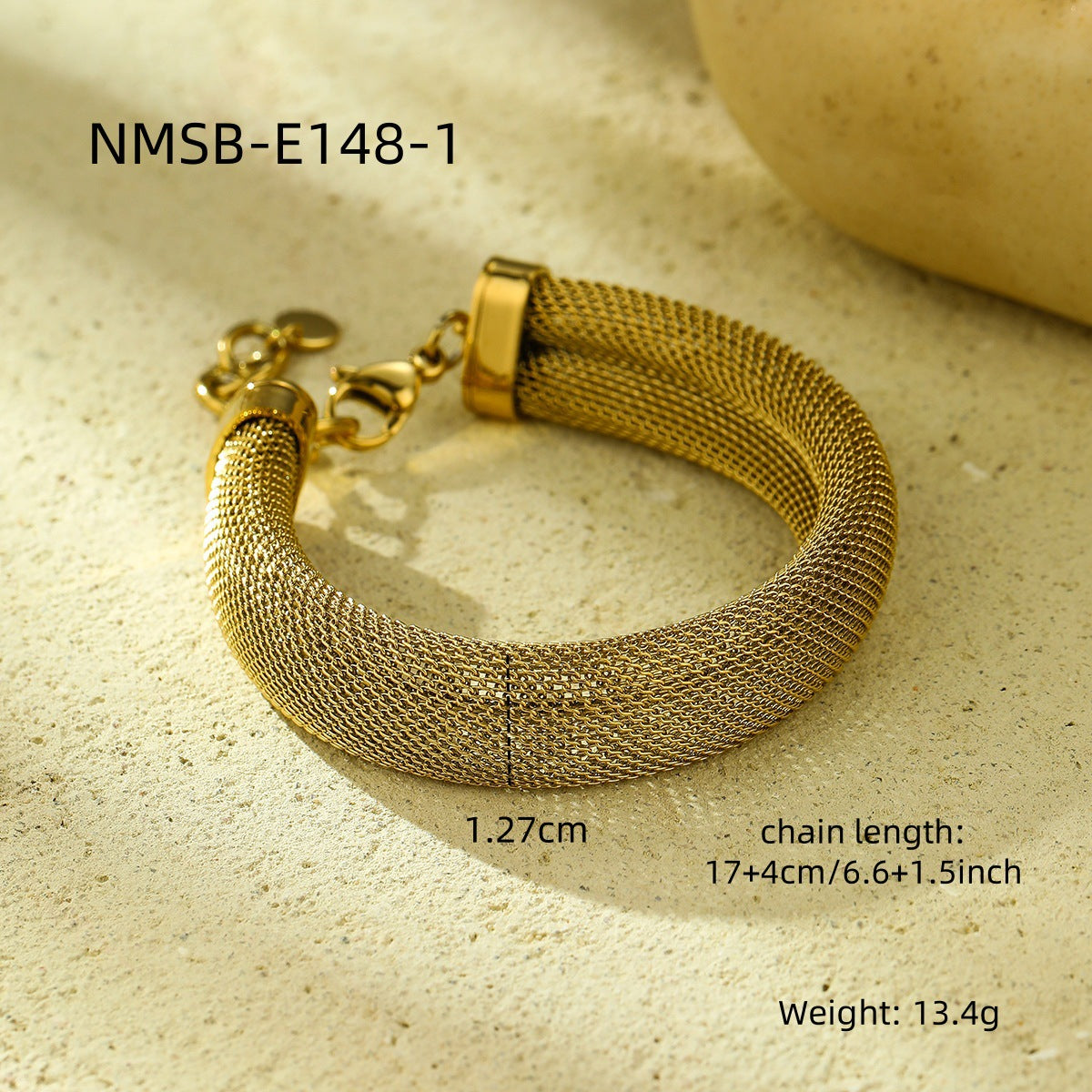Pulsera de Acero Inoxidable con Malla Geométrica para Mujer con Acabado Chapado, Diseño Hueco, Accesorio de Moda Resistente a la Decoloración
