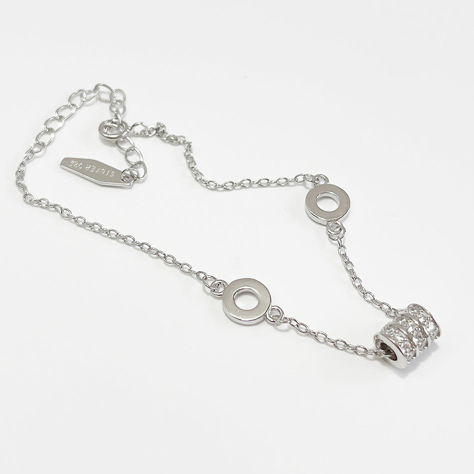S925 Sterling Silver Beaded Bracelet for Women Minimalist Fashionable Business Casual