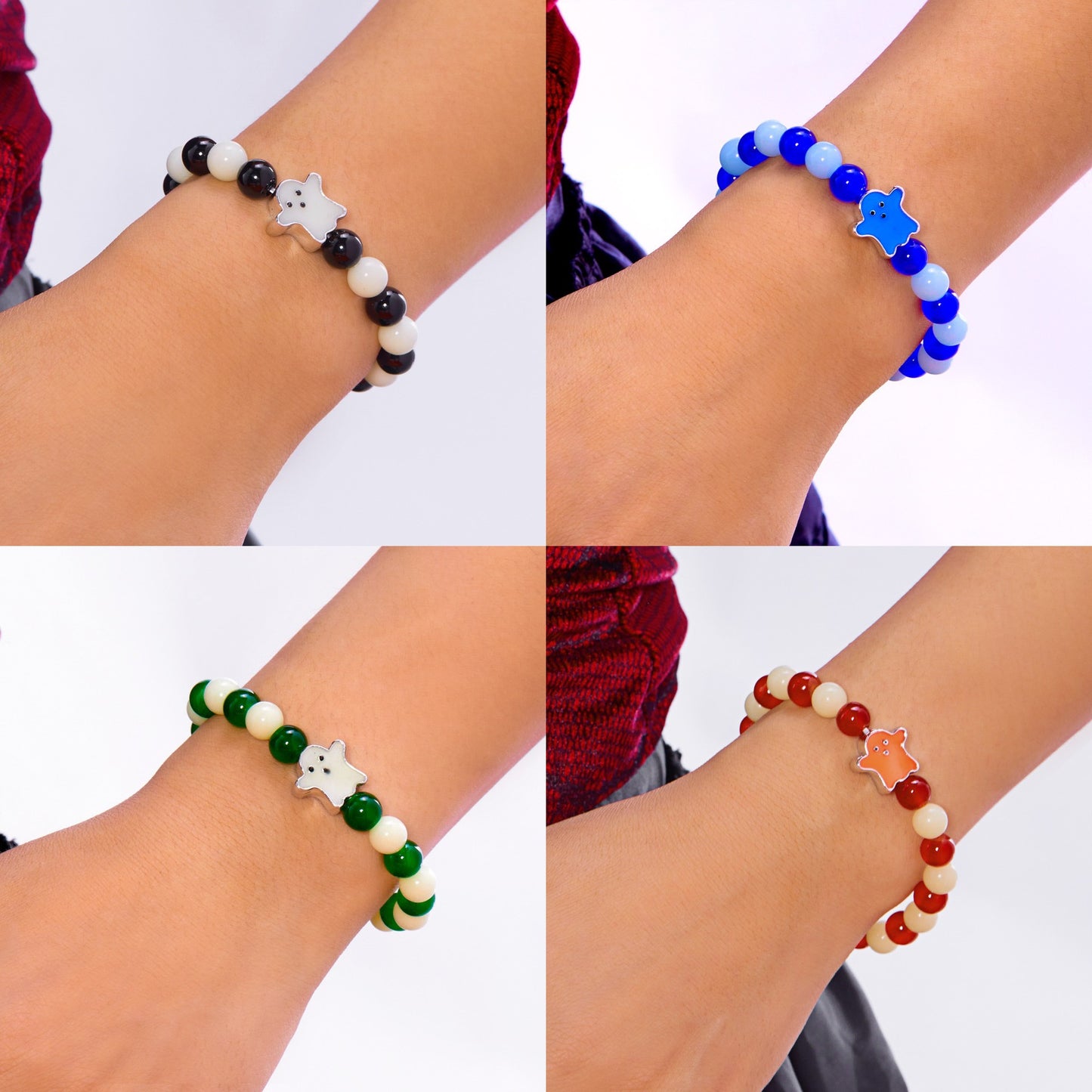 Pulsera de aleación con cuentas de calabaza y fantasma que brillan en la oscuridad para Halloween, con estilo lindo y atrevido para hombres y mujeres