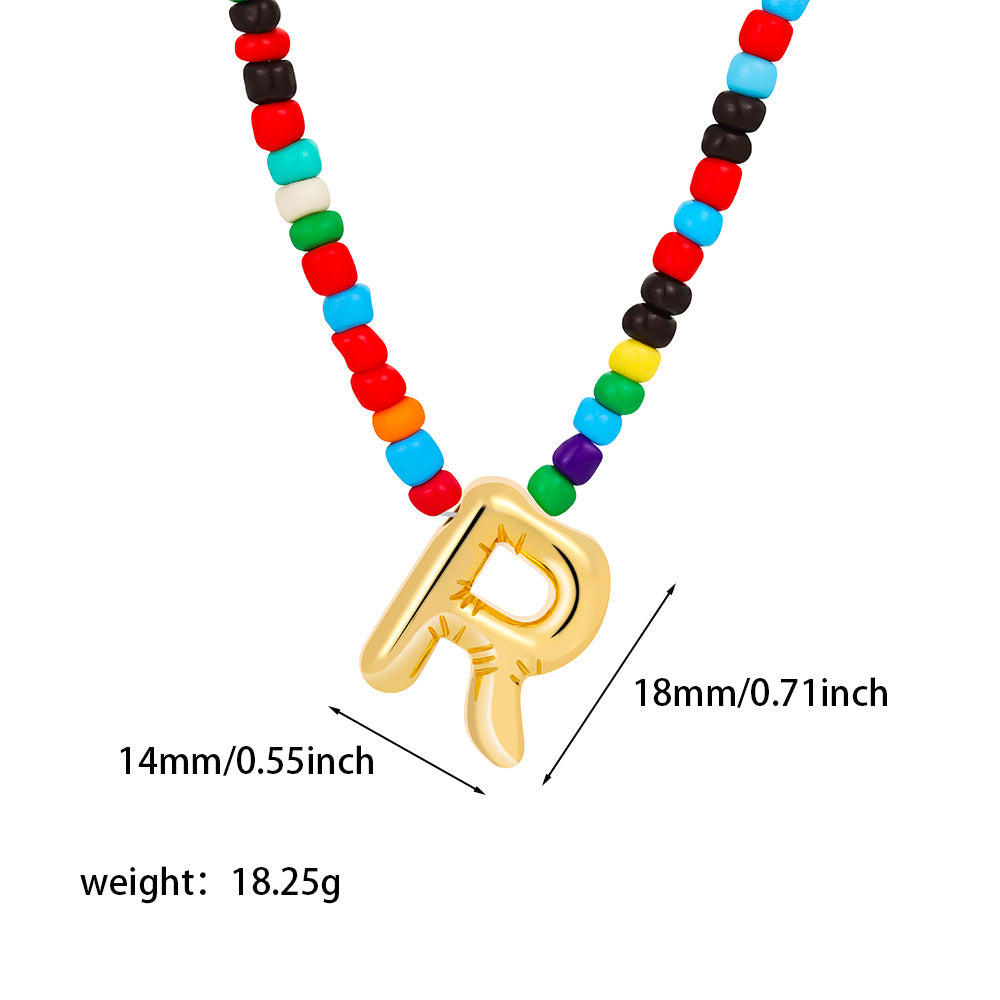 Collana con Lettere Unisex in Acciaio Inossidabile Placcato Oro 18K Casual