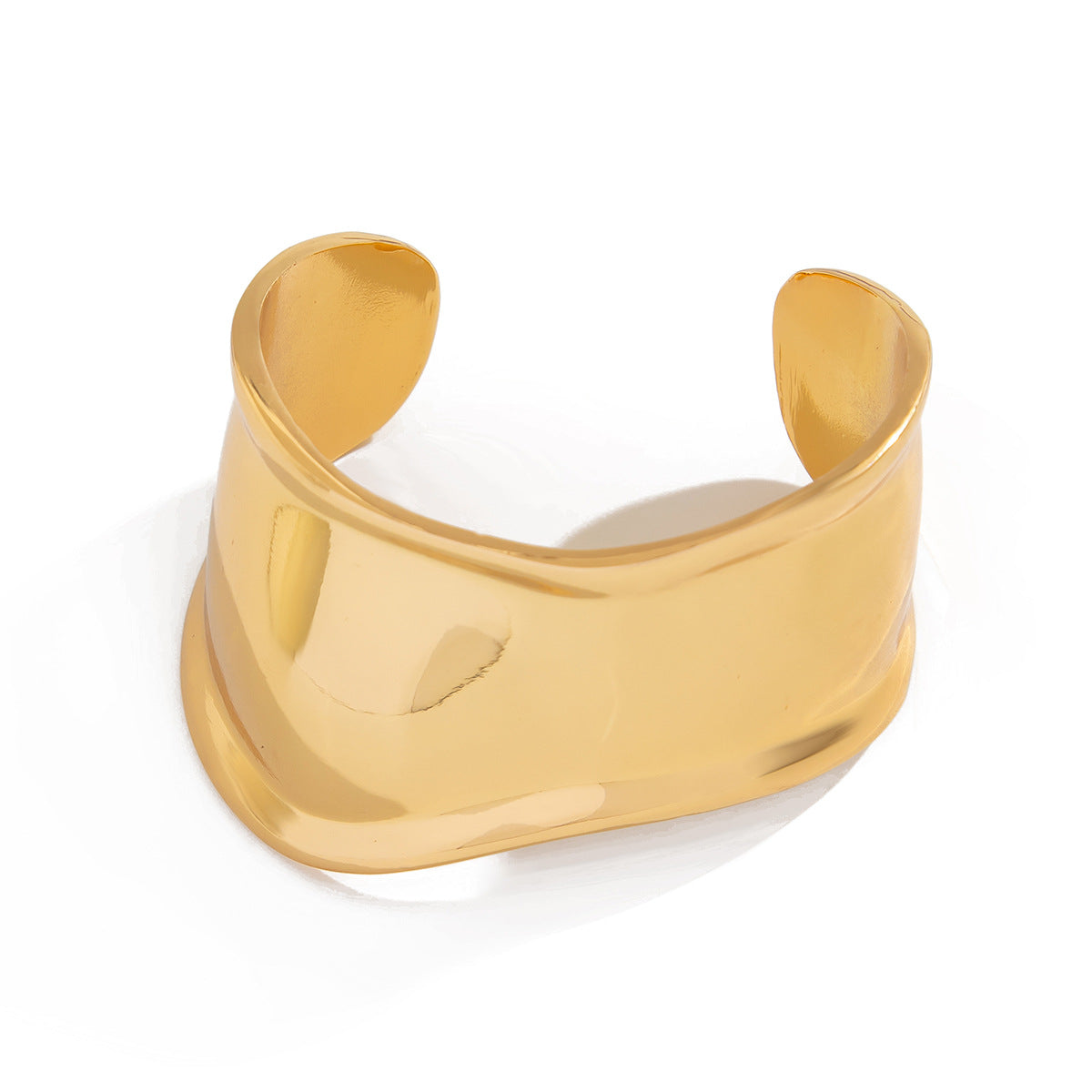 Pulsera barroca asimétrica geométrica de aleación con acabado pulido para mujer