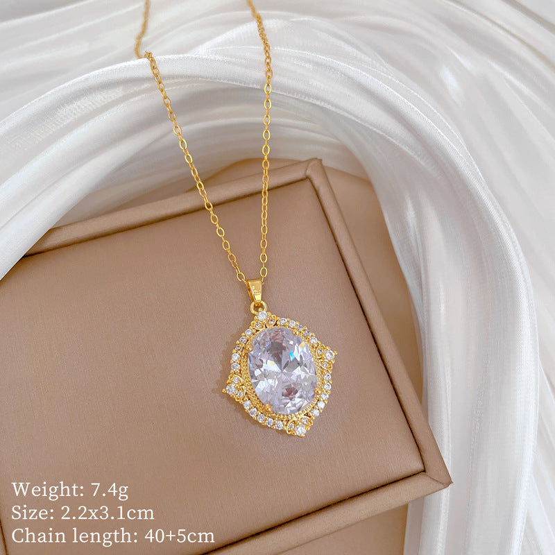 Collana Minimalista Geometrica in Acciaio al Titanio con Pendente in Rame Placcato Oro su Catena a Maglie per Uomo e Donna