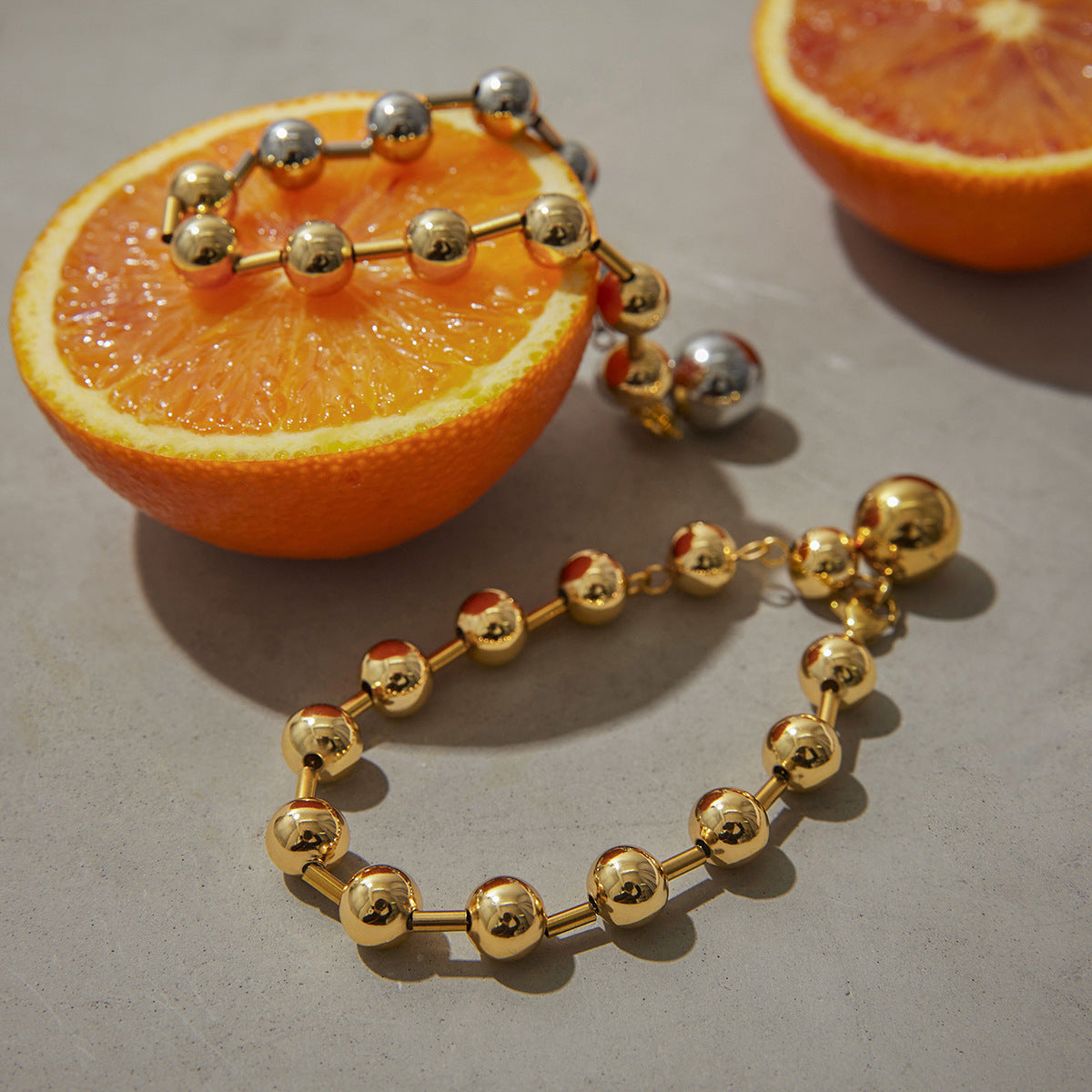 Geometric Round Brass Plated Bracelet for Women