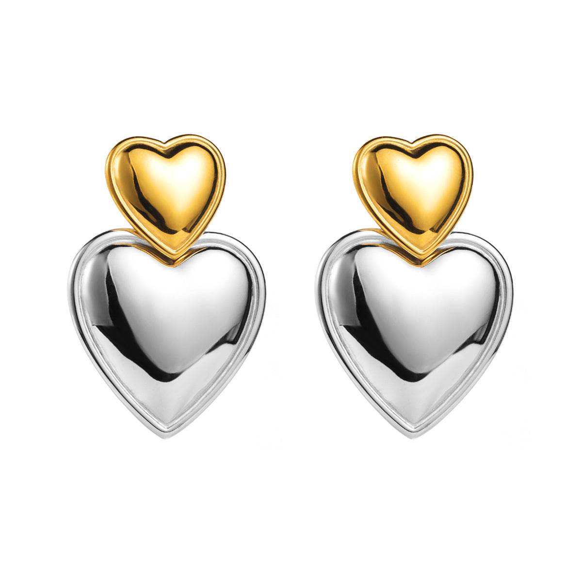 Collana placcata in acciaio inossidabile a forma di cuore, dolce e grintosa, da donna, con estetica minimalista e design a catenina sottile all'altezza della clavicola
