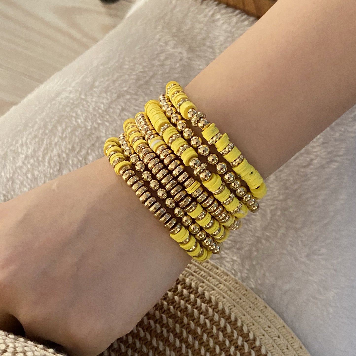 Bohemian Style Polymer Clay Beaded Bracelet for Women with Handmade Craftsmanship