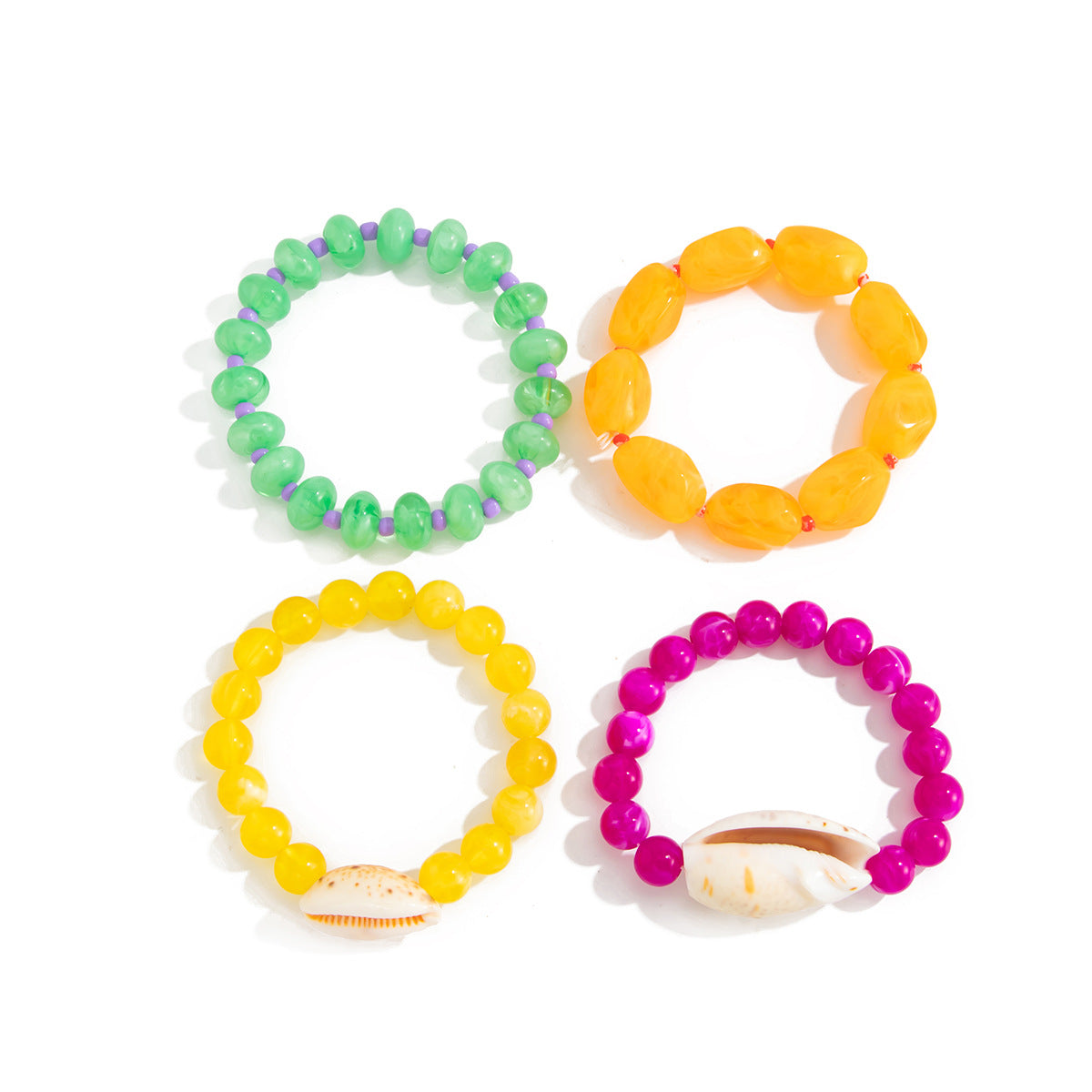 Exaggerated Bohemian Resin Shell Animal Bracelet Set for Women
