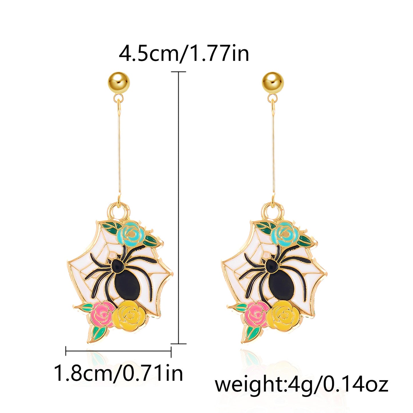 Pendientes de Calavera y Calabaza de Halloween a la Moda con Ganchos de Aleación Bañados en Oro para Mujer