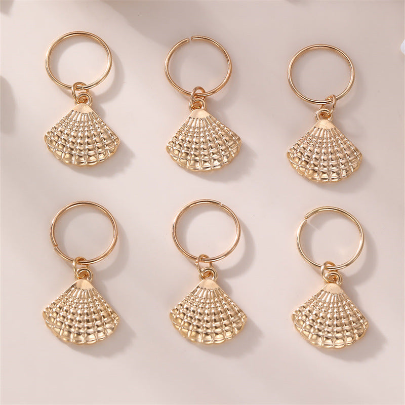 Minimalist Geometric Seashell Hair Comb Set for Kids with Gold-Plated Metal Finish