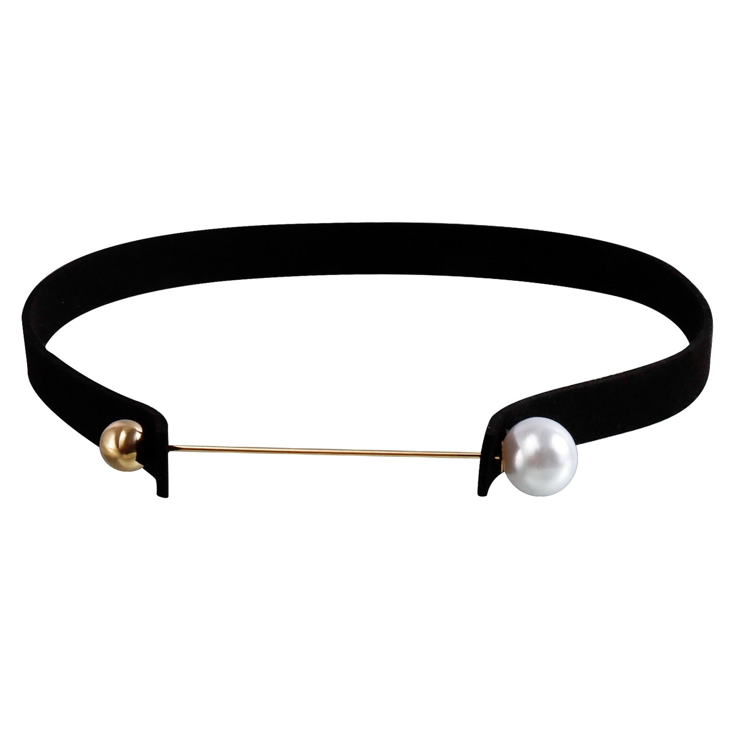 Minimalist Geometric Shaped Electroplated Metal Clavicle Necklace with Imitation Pearl Accent