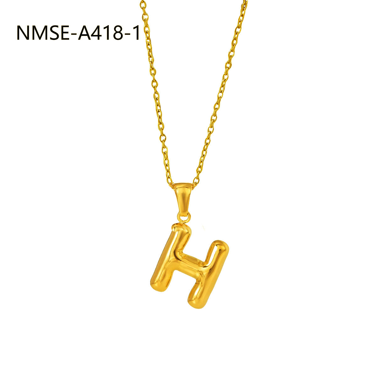 Fashionable Minimalist Stainless Steel Letter Pendant Necklace for Women with Plated Finish and Adjustable Length