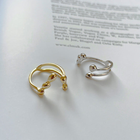 Anillo de Plata de Ley 925 con Diseño de Letra de Forma Irregular para Mujer, Joyería de Uso Diario Elegante y Versátil