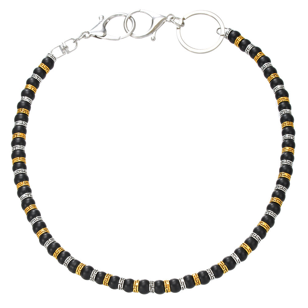Vintage Punk Bohemian Polished Glass Bead Waist Chain Unisex Belt