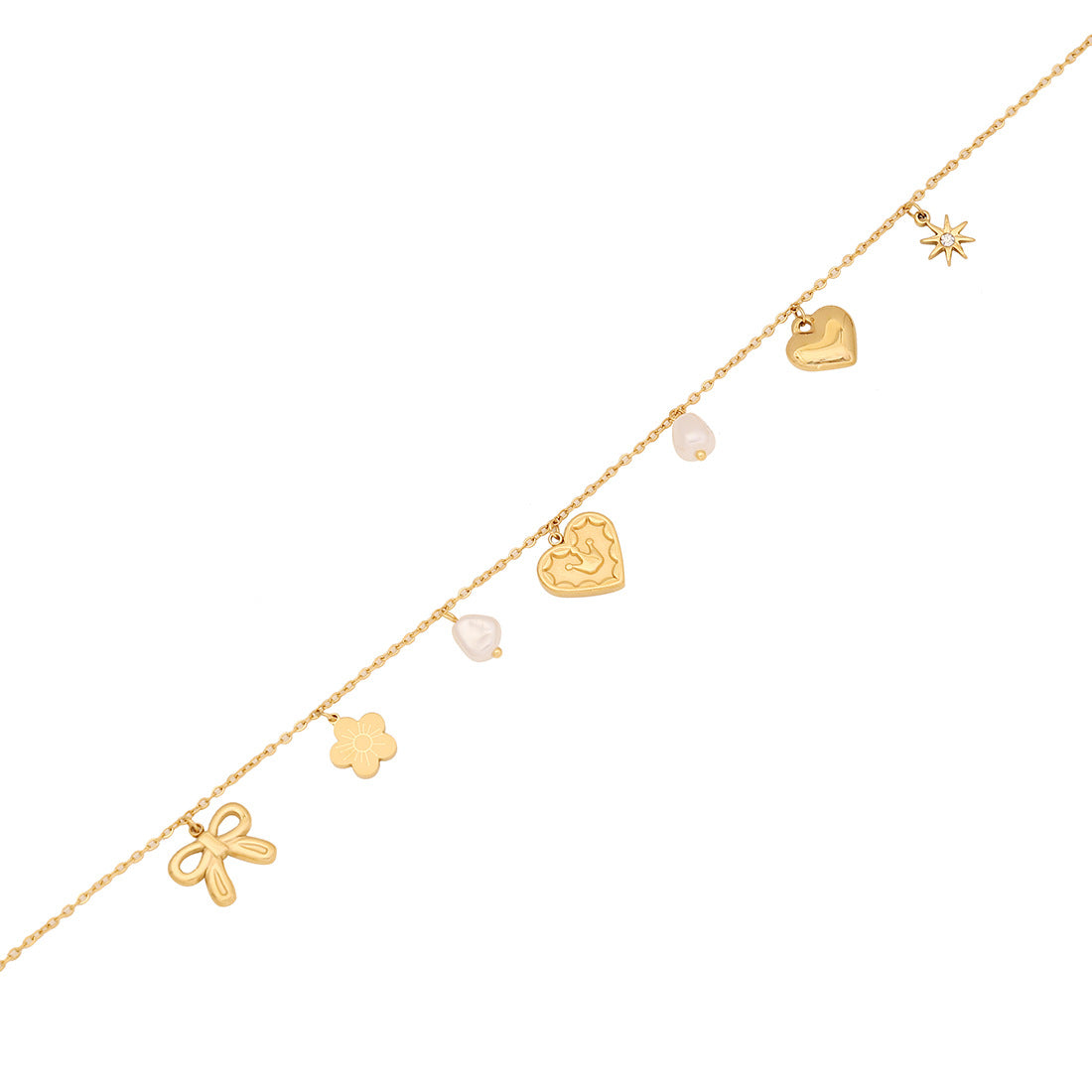 Fashionable Heart-Shaped Stainless Steel Pendant Necklace with Plated Finish and O-Chain for Women
