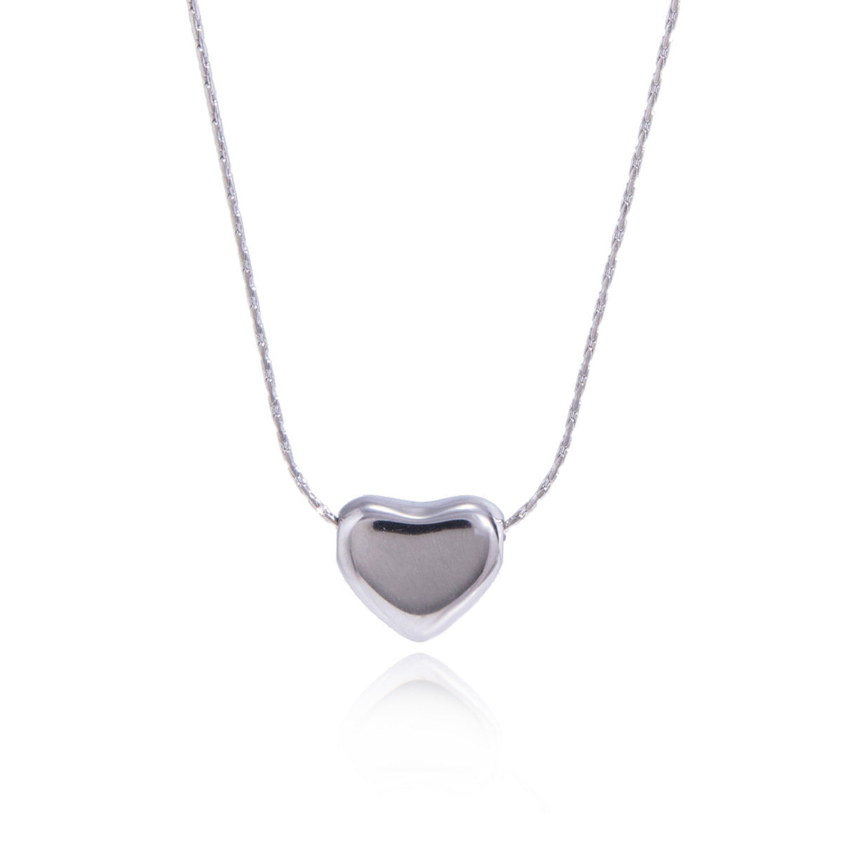 Minimalist Elegant Heart Stainless Steel PVD Necklace for Women